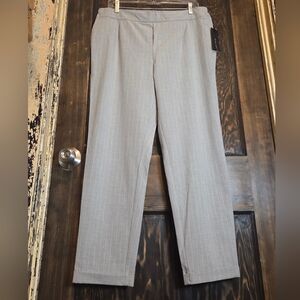 NWT Black Tape Gray & White Pinstripe Women's Trousers Sz L & XL